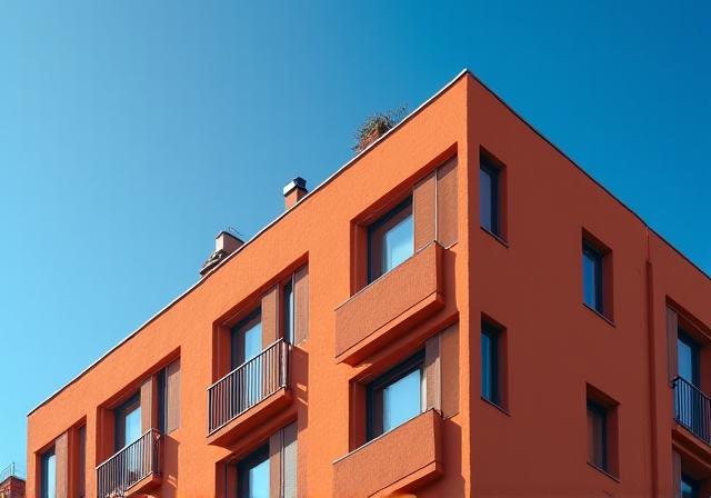 Fachada de edificio en Madrid con soluciones de aislamiento térmico