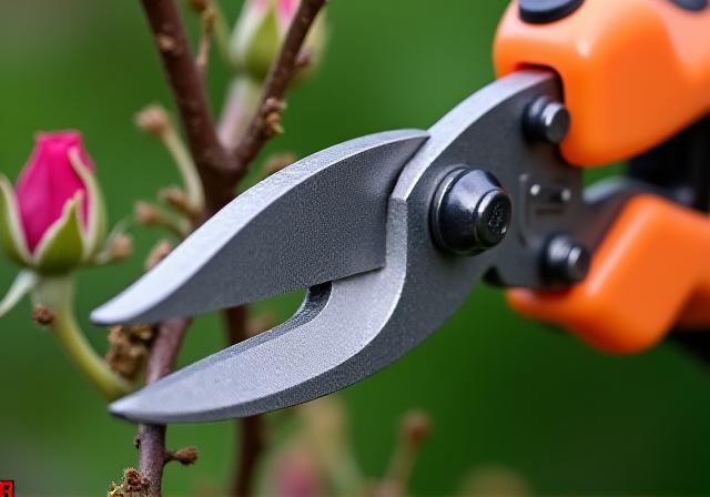 Tijeras de podar de alta calidad sobre un seto